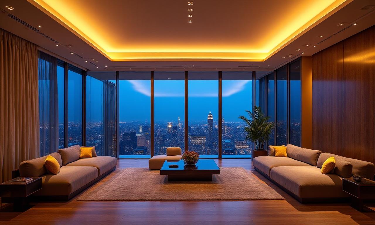 Stunning architectural lighting design in a modern penthouse