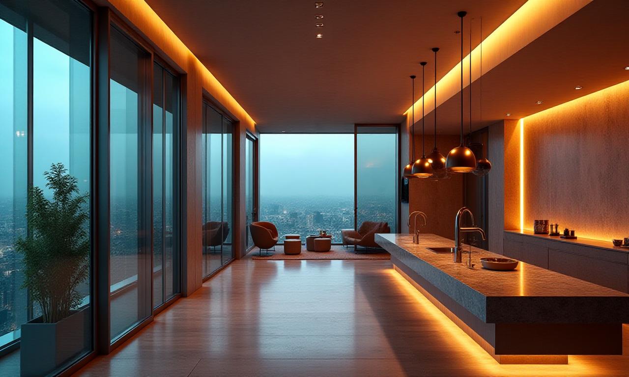 Stunning architectural lighting design in a modern New York penthouse
