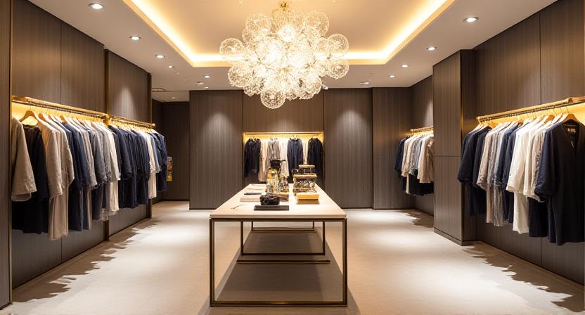 Luxury lobby with bespoke pendant lighting